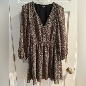 Madewell Floral Mini Long Sleeve Dress Size S